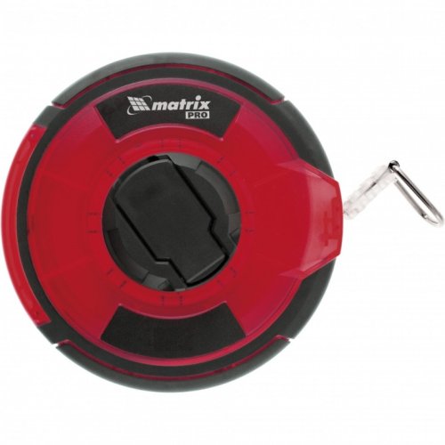 Рулетка геодезическая 30 м x 12,5 мм Matrix PRO, закрытый корпус, стальная лента, односторонняя шкал  картинка